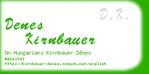 denes kirnbauer business card